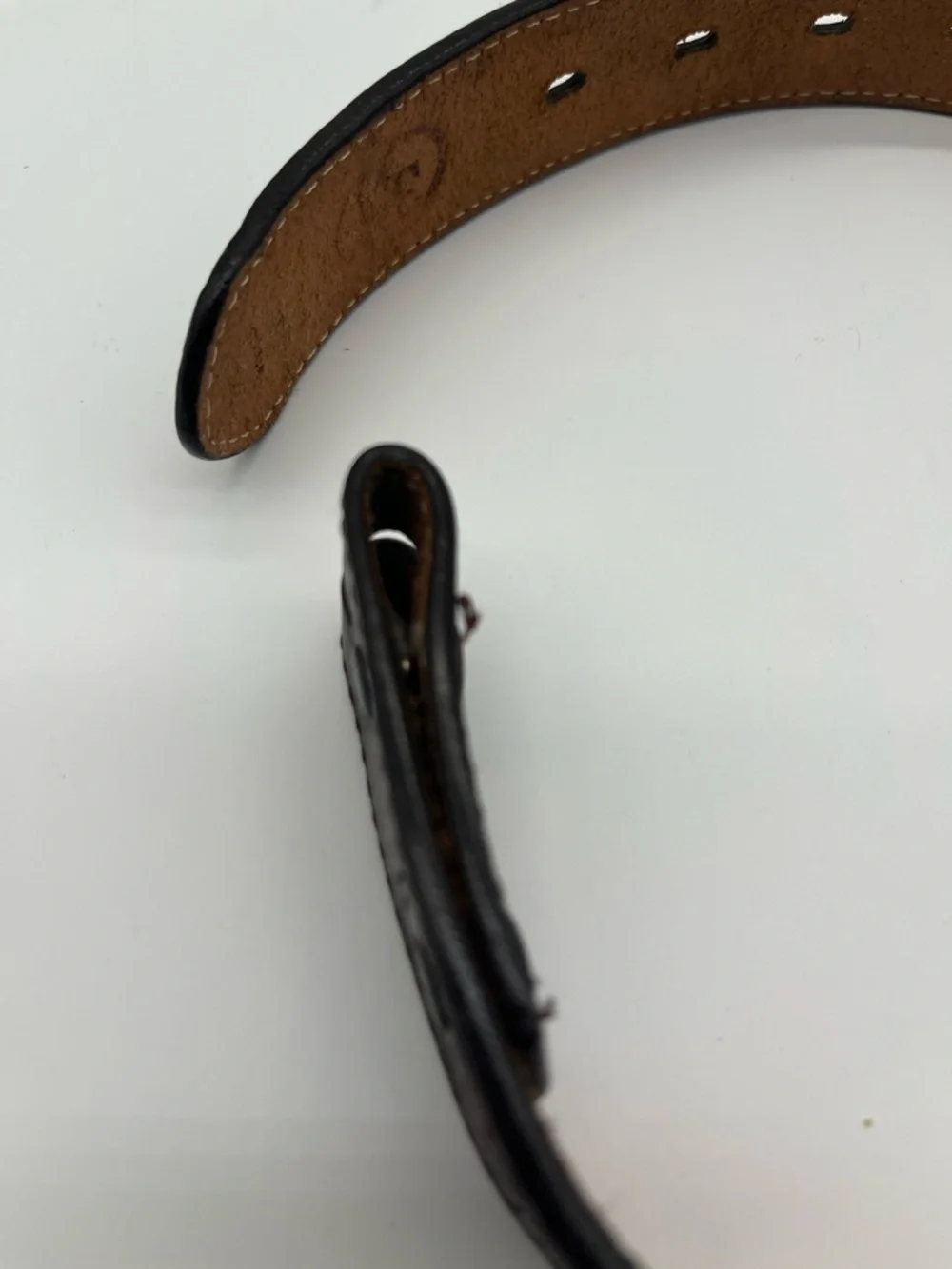 Childs Western Inlay Tooling Stylish Brown Leather Belt 22